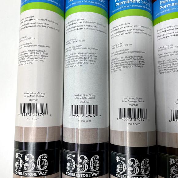 Lot of 6 — Cricut PERMANENT GLOSSY Premium Vinyl Sheets Rolls — Mixed Colors NEW - Picture 8 of 10
